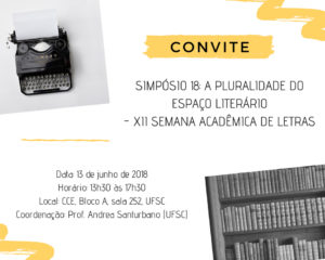 A pluralidade do espaço literário - Simpósio Temático @ UFSC | Santa Catarina | Brasil