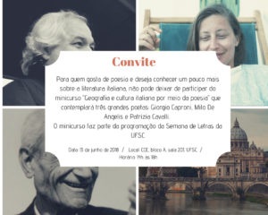 Minicurso: Geografia e cultura italiana por meio da poesia @ Ufsc | Santa Catarina | Brasil
